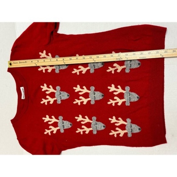 ARTISAN NY Red Reindeer Christmas Sweater Crew Neck Long Sleeve Knit M - Picture 4 of 7
